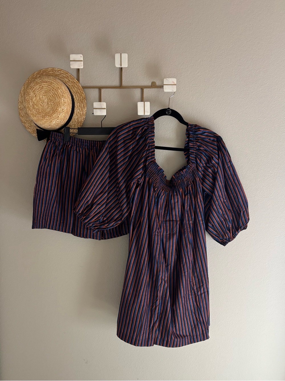 Darling Loungewear Striped Dress/Shorts Set XL